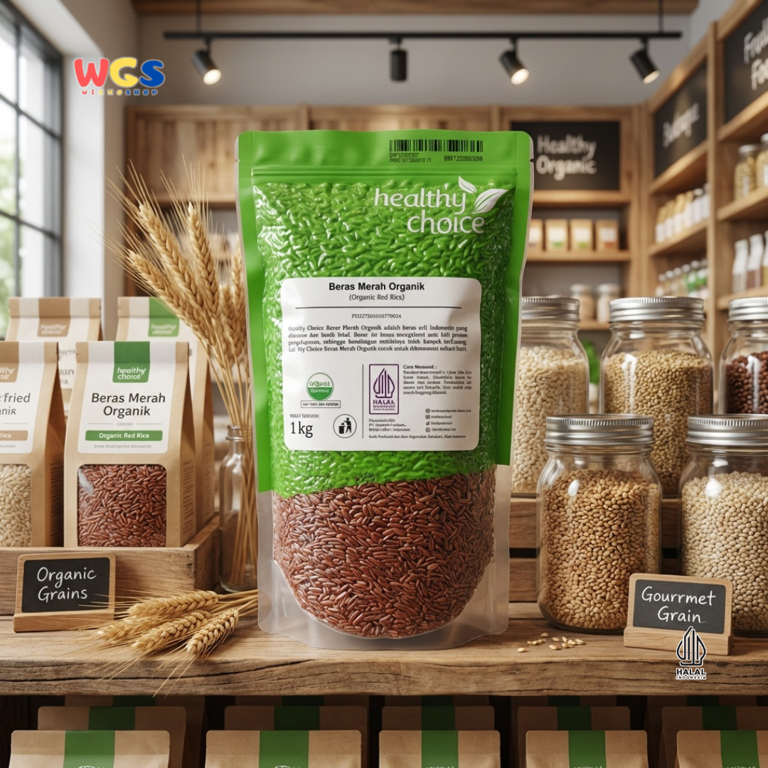 Healthy Choice Beras Merah Organik 1kg - Organic Red Rice Beras Sehat Halal untuk Diet