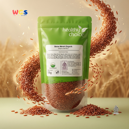 Healthy Choice Beras Merah Organik 1kg - Organic Red Rice Beras Sehat Halal untuk Diet