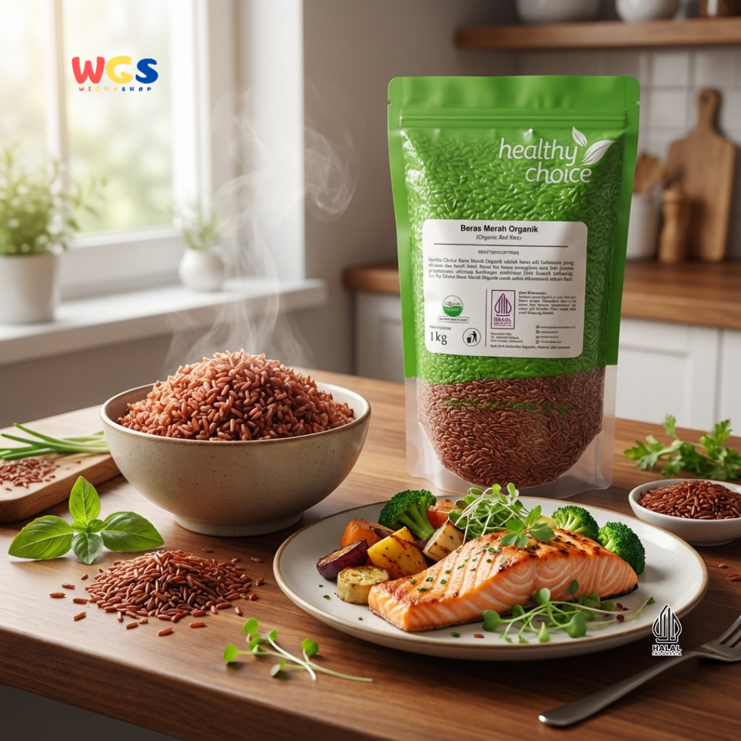 Healthy Choice Beras Merah Organik 1kg - Organic Red Rice Beras Sehat Halal untuk Diet