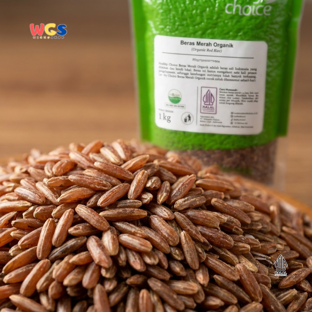 Healthy Choice Beras Merah Organik 1kg - Organic Red Rice Beras Sehat Halal untuk Diet