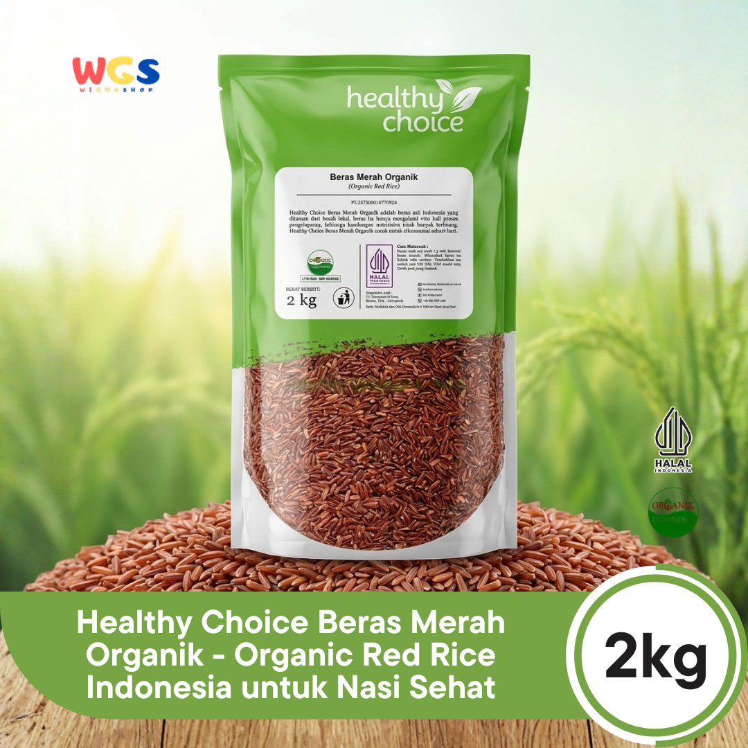 Healthy Choice Beras Merah Organik 2kg - Organic Red Rice Indonesia untuk Nasi Sehat