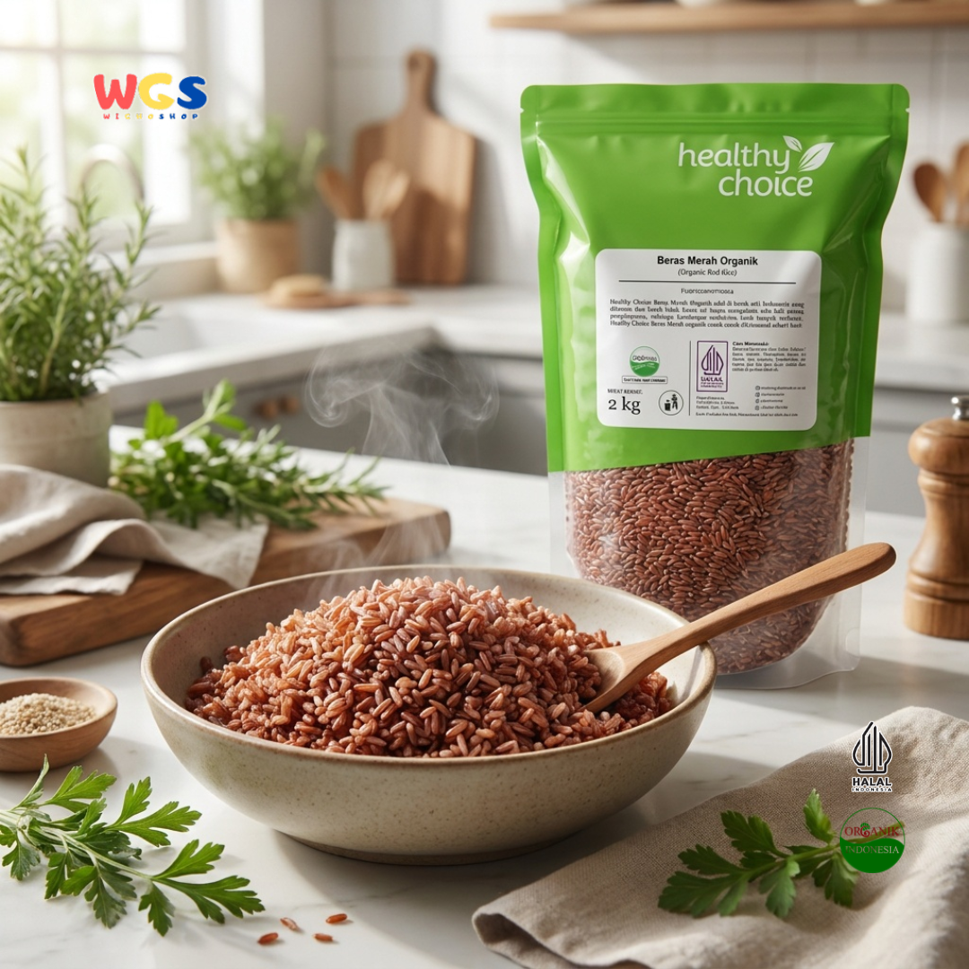 Healthy Choice Beras Merah Organik 2kg - Organic Red Rice Indonesia untuk Nasi Sehat