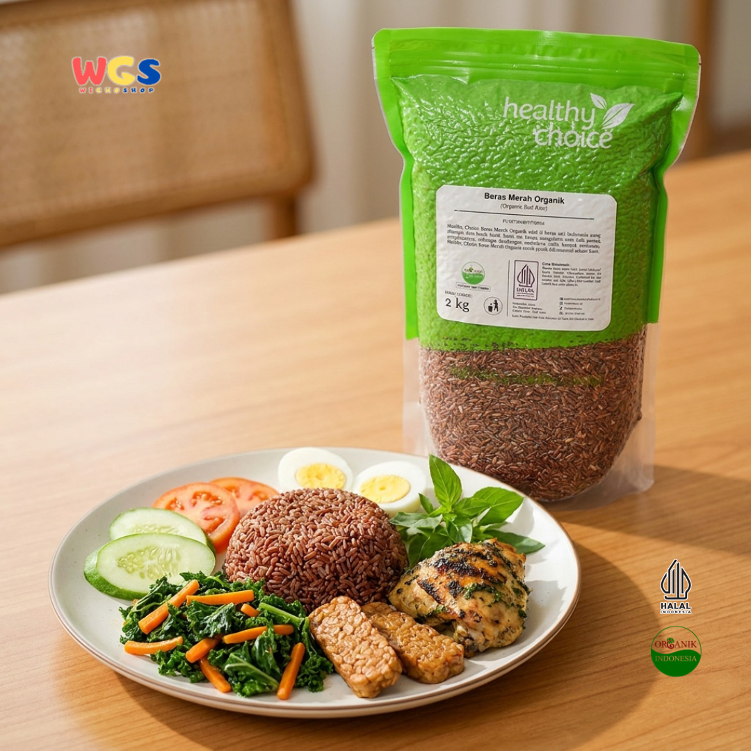 Healthy Choice Beras Merah Organik 2kg - Organic Red Rice Indonesia untuk Nasi Sehat