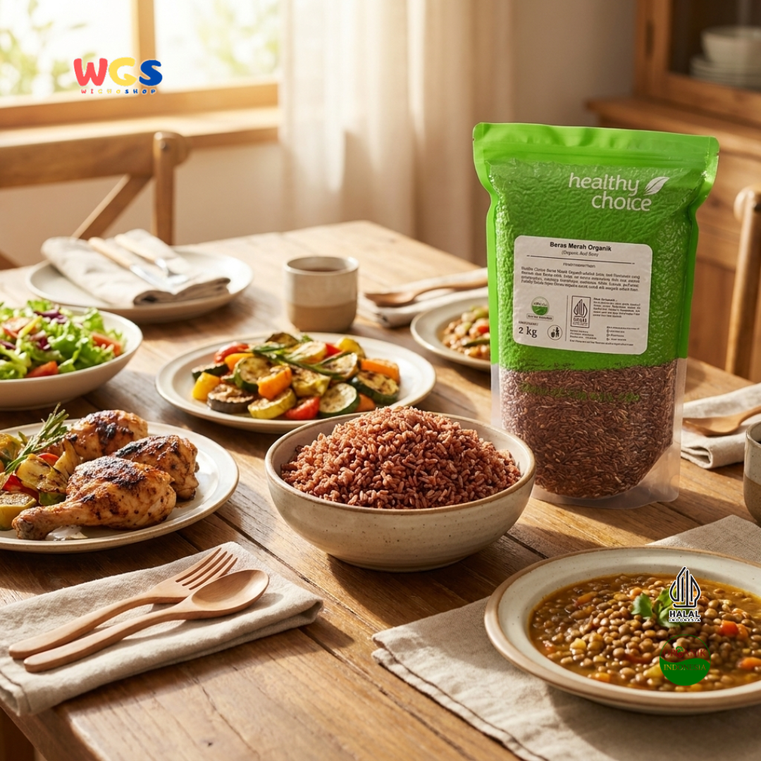 Healthy Choice Beras Merah Organik 2kg - Organic Red Rice Indonesia untuk Nasi Sehat