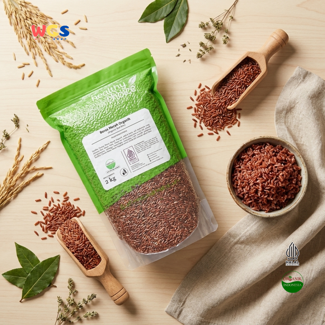 Healthy Choice Beras Merah Organik 2kg - Organic Red Rice Indonesia untuk Nasi Sehat