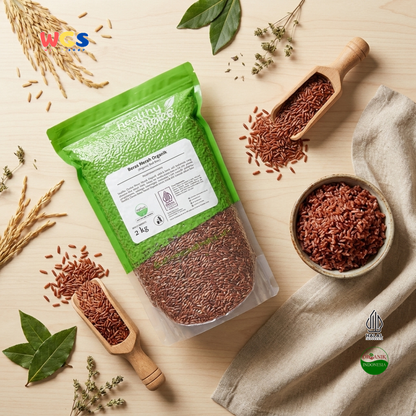 Healthy Choice Beras Merah Organik 2kg - Organic Red Rice Indonesia untuk Nasi Sehat