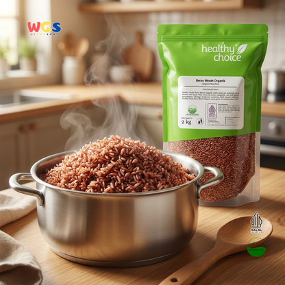 Healthy Choice Beras Merah Organik 2kg - Organic Red Rice Indonesia untuk Nasi Sehat