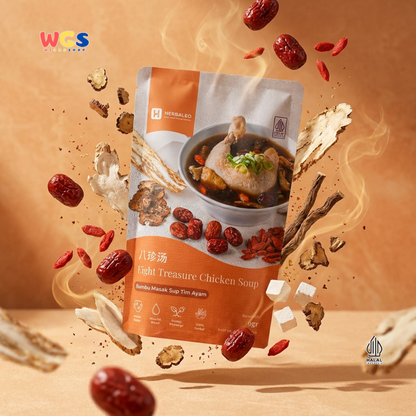 Herbaleo Eight Treasure Chicken Soup 90g - Bumbu Masak Sup Tim Ayam Herbal Halal