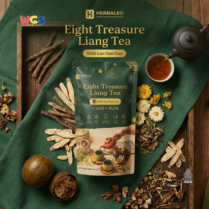 Herbaleo Eight Treasure Liang Tea with Luo Han Guo 125g - Teh Herbal Sugar Free Halal