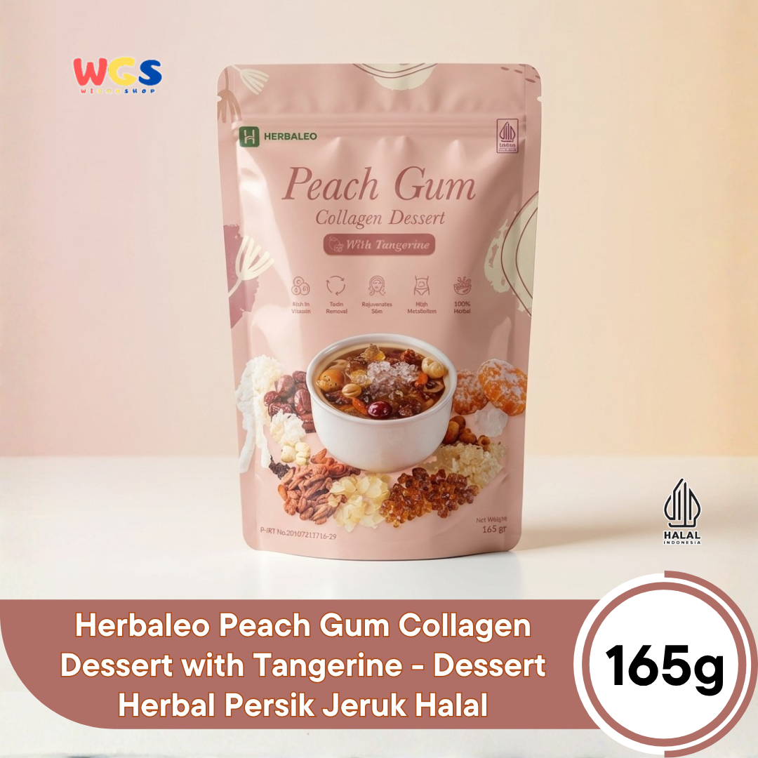 Herbaleo Peach Gum Collagen Dessert With Tangerine 165g - Dessert Herbal Halal