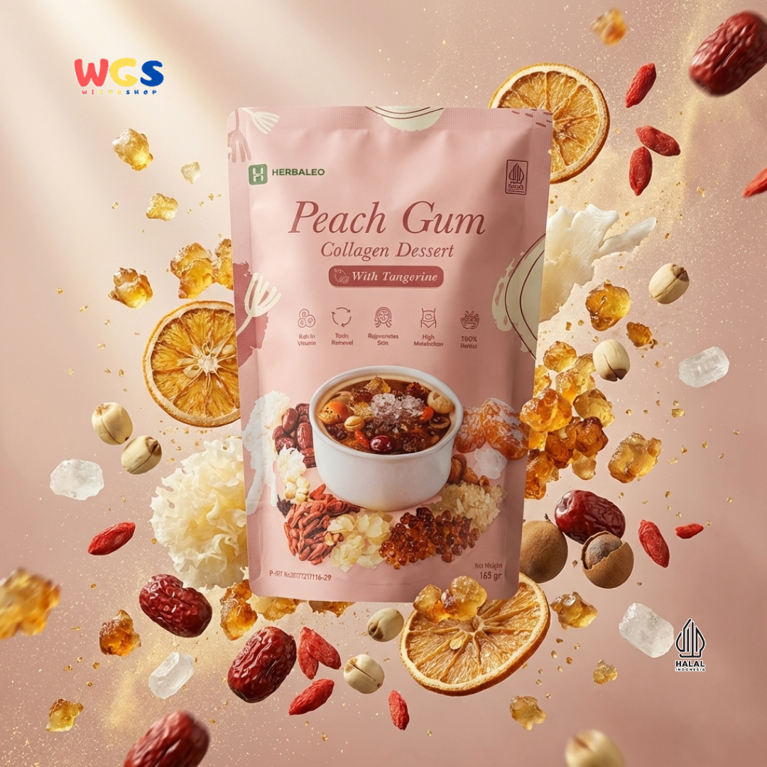 Herbaleo Peach Gum Collagen Dessert With Tangerine 165g - Dessert Herbal Halal