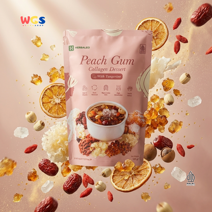 Herbaleo Peach Gum Collagen Dessert With Tangerine 165g - Dessert Herbal Halal