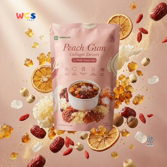 Herbaleo Peach Gum Collagen Dessert With Tangerine 165g - Dessert Herbal Halal