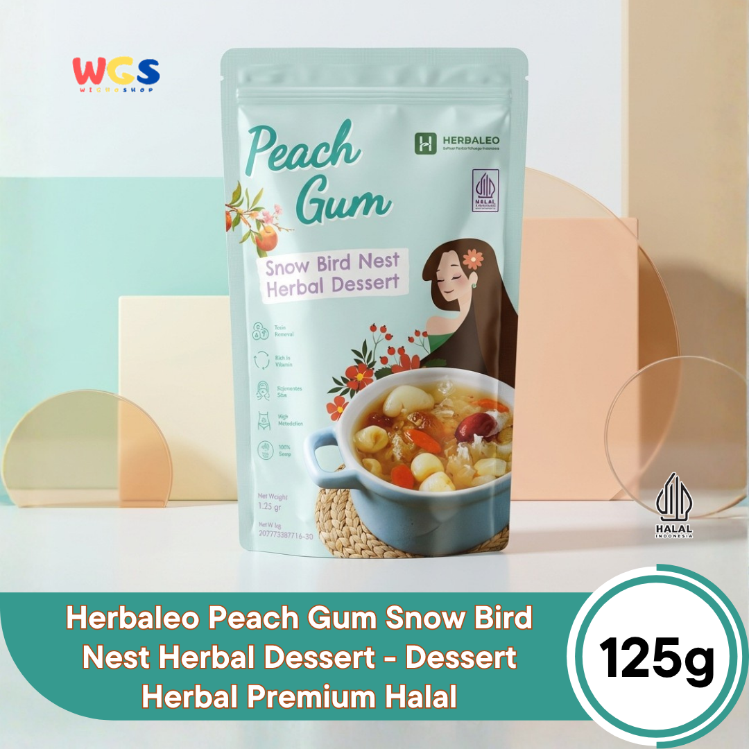 Herbaleo Peach Gum Snow Bird Nest Herbal Dessert 125g - Dessert Herbal Halal Siap Masak