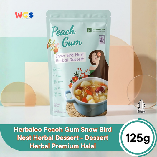 Herbaleo Peach Gum Snow Bird Nest Herbal Dessert 125g - Dessert Herbal Halal Siap Masak