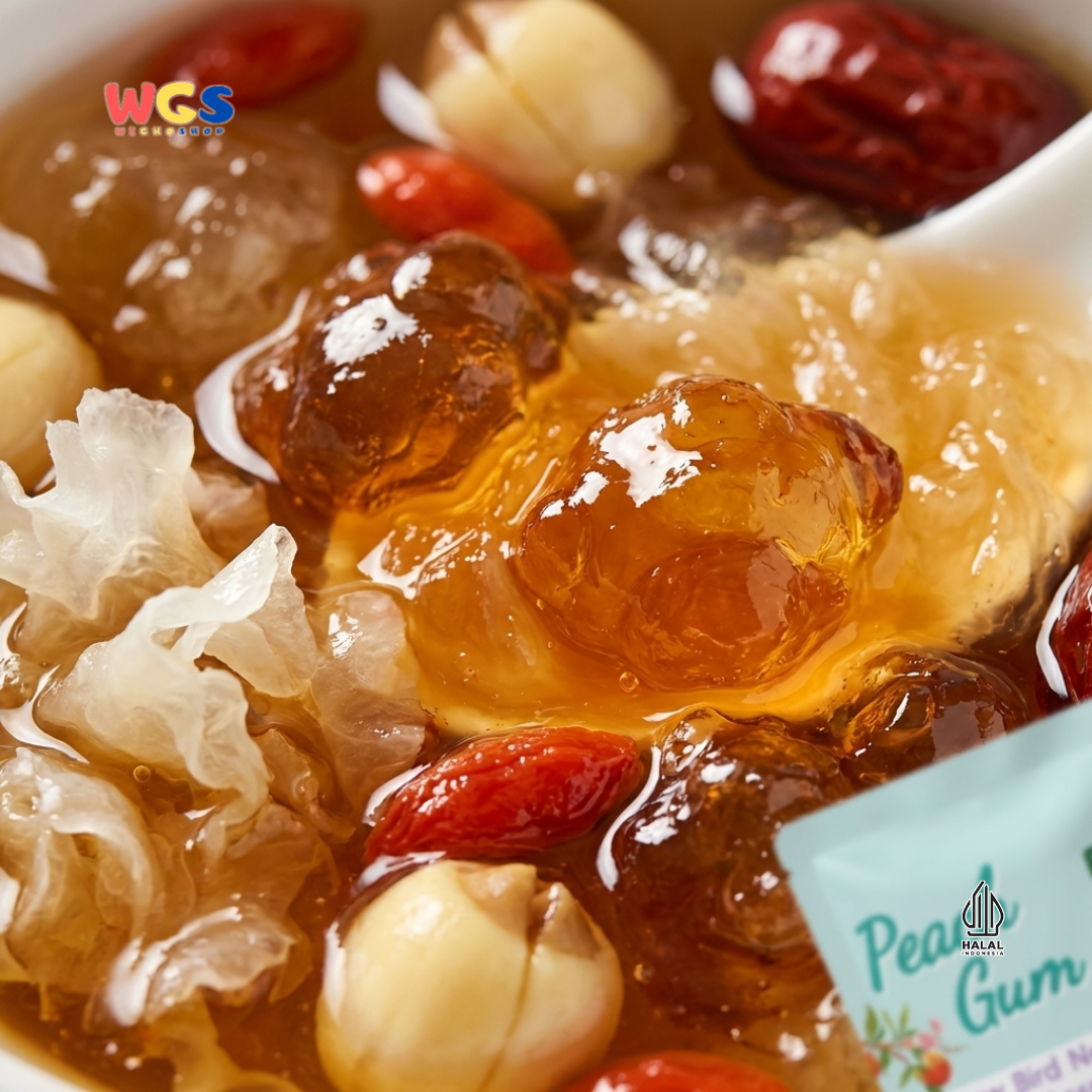 Herbaleo Peach Gum Snow Bird Nest Herbal Dessert 125g - Dessert Herbal Halal Siap Masak