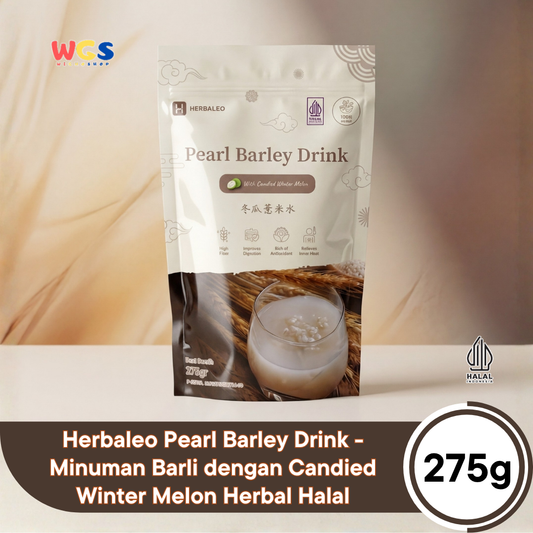 Herbaleo Pearl Barley Drink 275g - Minuman Barli Herbal dengan Manisan Buah Kundur Halal