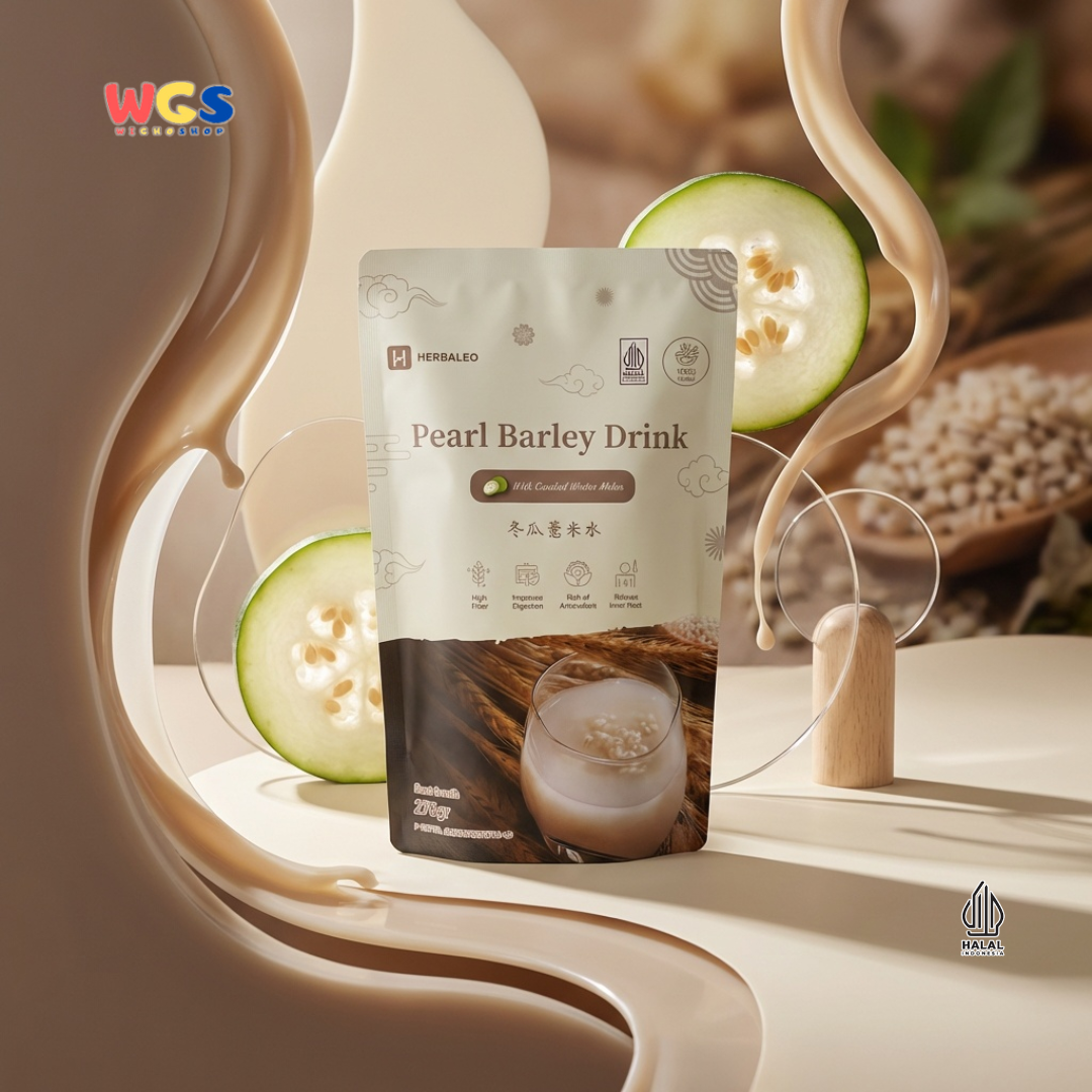 Herbaleo Pearl Barley Drink 275g - Minuman Barli Herbal dengan Manisan Buah Kundur Halal