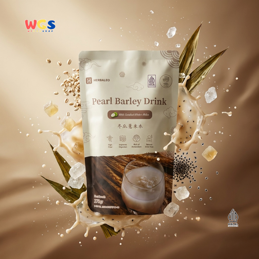 Herbaleo Pearl Barley Drink 275g - Minuman Barli Herbal dengan Manisan Buah Kundur Halal