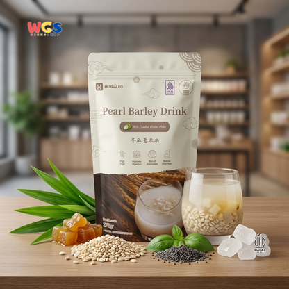 Herbaleo Pearl Barley Drink 275g - Minuman Barli Herbal dengan Manisan Buah Kundur Halal
