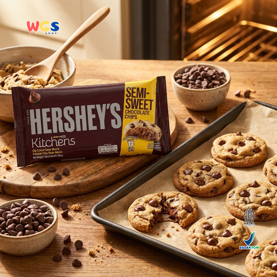 Hershey's Kitchens Semi-Sweet Chocolate Chips 285g - Cokelat Chip Choco Chips Baking Cookies Brownies Cake Muffin Topping Dessert Es Krim Pancake Roti