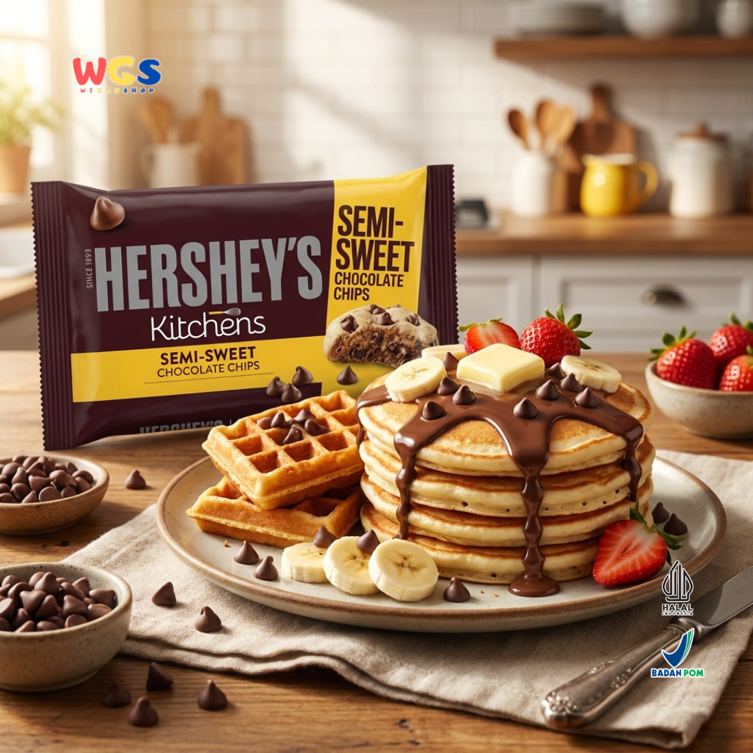 Hershey's Kitchens Semi-Sweet Chocolate Chips 285g - Cokelat Chip Choco Chips Baking Cookies Brownies Cake Muffin Topping Dessert Es Krim Pancake Roti