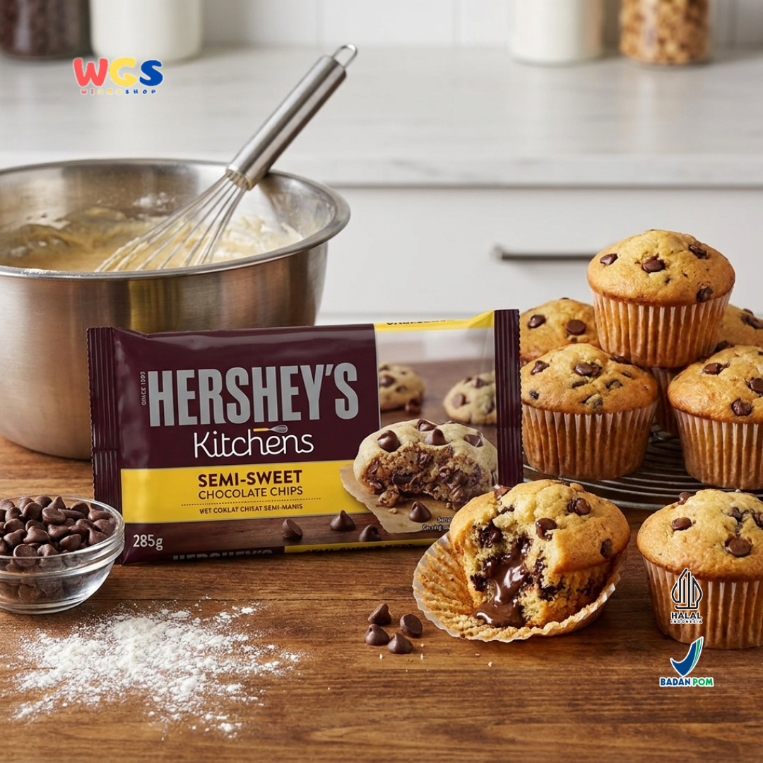 Hershey's Kitchens Semi-Sweet Chocolate Chips 285g - Cokelat Chip Choco Chips Baking Cookies Brownies Cake Muffin Topping Dessert Es Krim Pancake Roti