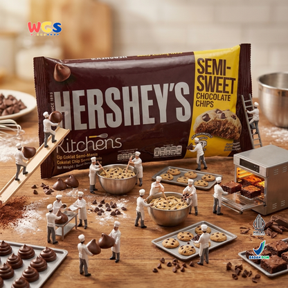 Hershey's Kitchens Semi-Sweet Chocolate Chips 285g - Cokelat Chip Choco Chips Baking Cookies Brownies Cake Muffin Topping Dessert Es Krim Pancake Roti