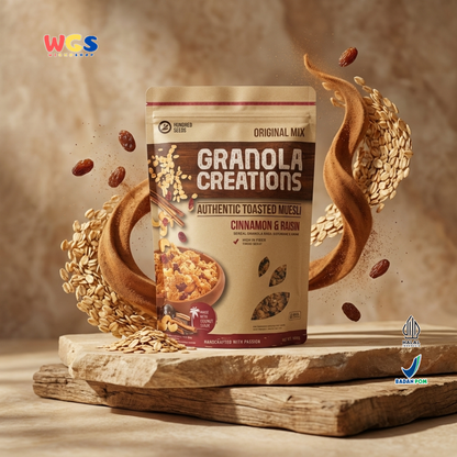 Hundred Seeds Granola Creations Cinnamon Raisin 400g - Granola Muesli Tinggi Serat