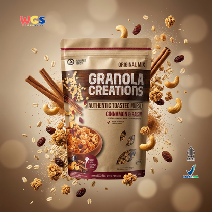 Hundred Seeds Granola Creations Cinnamon Raisin 400g - Granola Muesli Tinggi Serat