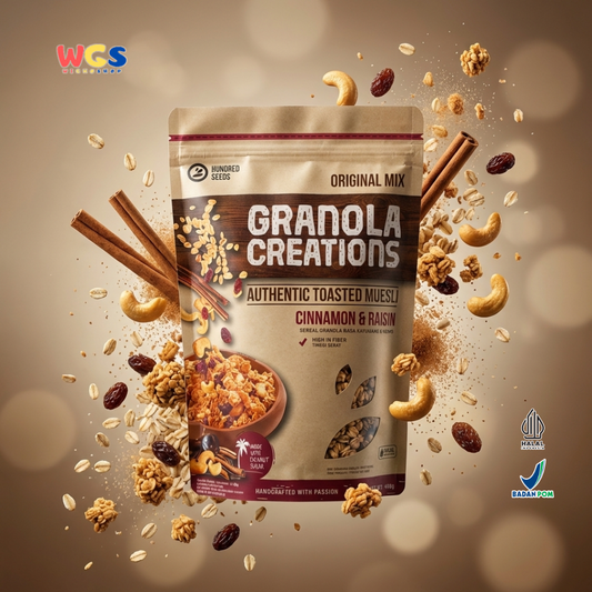 Hundred Seeds Granola Creations Cinnamon Raisin 400g - Granola Muesli Tinggi Serat