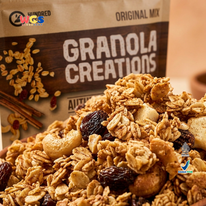 Hundred Seeds Granola Creations Cinnamon Raisin 400g - Granola Muesli Tinggi Serat