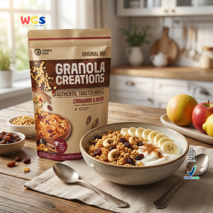 Hundred Seeds Granola Creations Cinnamon Raisin 400g - Granola Muesli Tinggi Serat