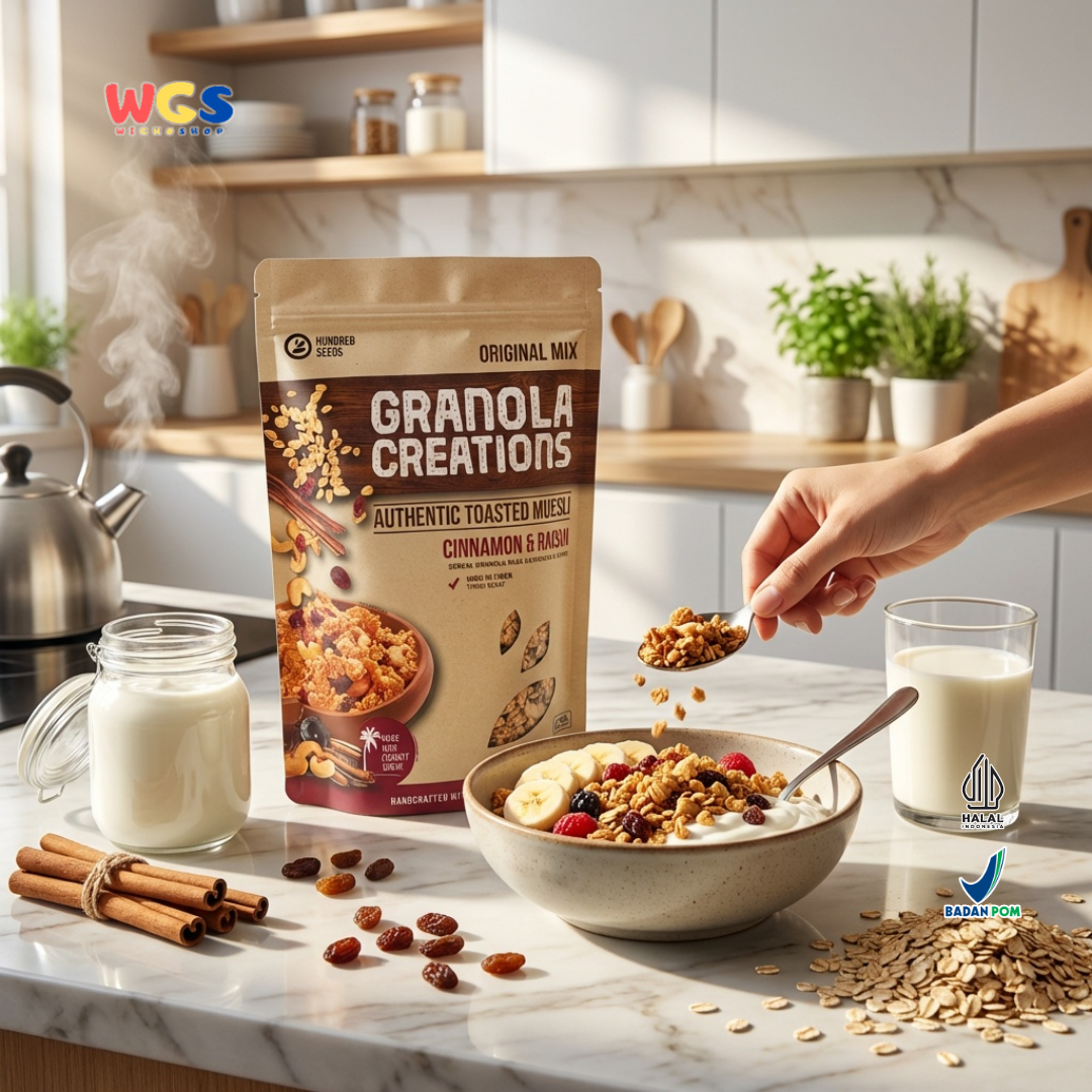 Hundred Seeds Granola Creations Cinnamon Raisin 400g - Granola Muesli Tinggi Serat