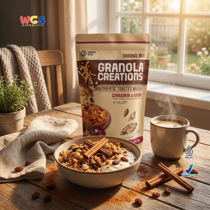 Hundred Seeds Granola Creations Cinnamon Raisin 400g - Granola Muesli Tinggi Serat
