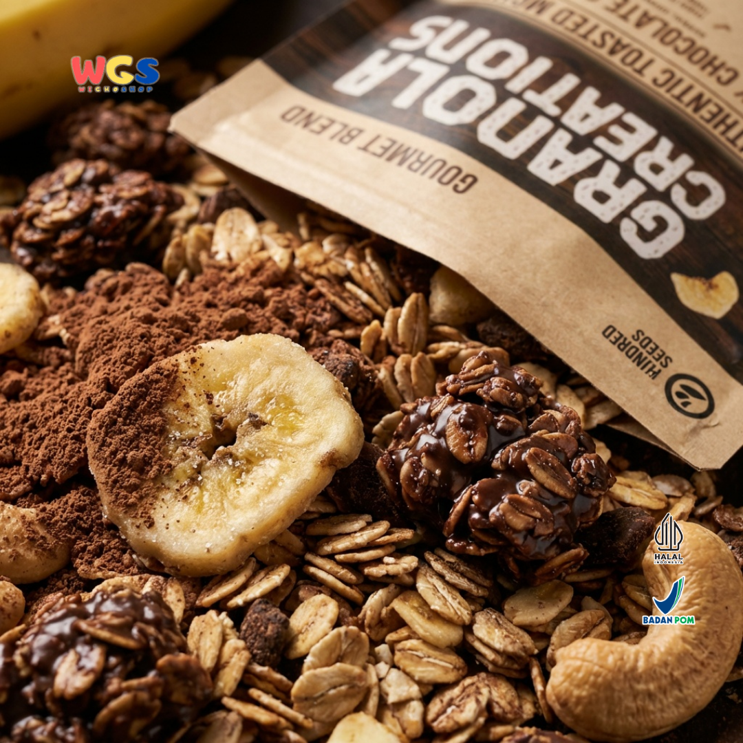 Hundred Seeds Granola Creations Dark Chocolate Banana 400g - Granola Muesli Tinggi Serat