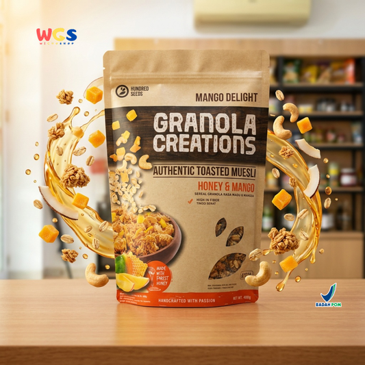 Hundred Seeds Granola Creations Honey & Mango 400g - Mango Delight Toasted Muesli Sereal Oat Sarapan Tinggi Serat