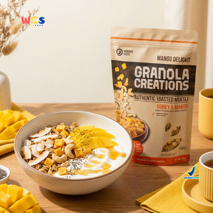 Hundred Seeds Granola Creations Honey & Mango 400g - Mango Delight Toasted Muesli Sereal Oat Sarapan Tinggi Serat