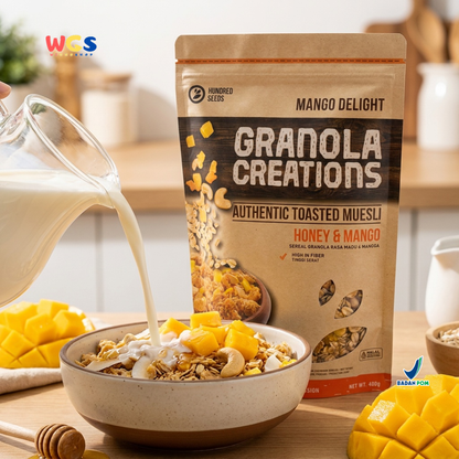 Hundred Seeds Granola Creations Honey & Mango 400g - Mango Delight Toasted Muesli Sereal Oat Sarapan Tinggi Serat