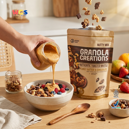 Hundred Seeds Granola Creations Peanut Butter & Chocolate 400g - Granola Muesli Tinggi Serat