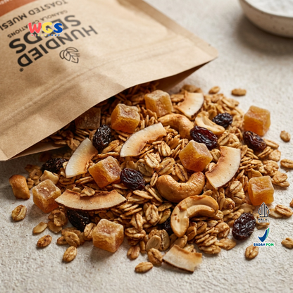 Hundred Seeds Granola Creations Tropical Fruit Nuts 400g - Granola Muesli Tinggi Serat