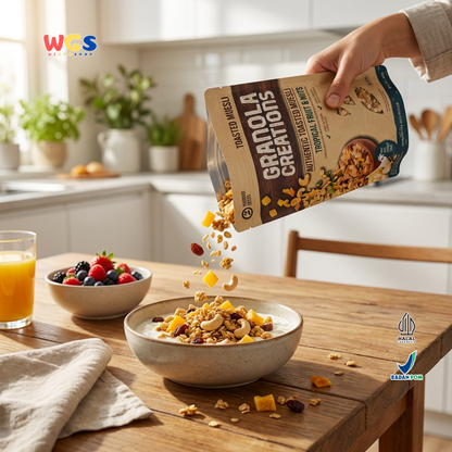 Hundred Seeds Granola Creations Tropical Fruit Nuts 400g - Granola Muesli Tinggi Serat