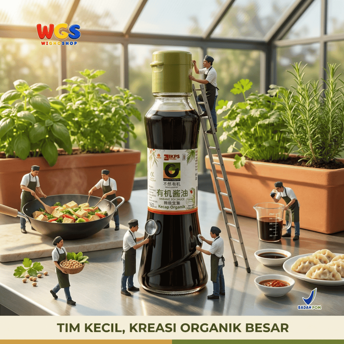 IKPS Kecap Organik 160ml - Organic Soy Sauce untuk Tumisan, Marinasi & Saus Celup