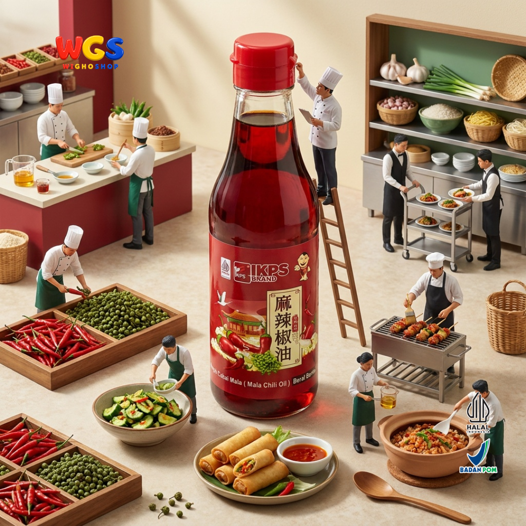 IKPS Minyak Cabai Mala 255ml - Mala Chili Oil Minyak Cabe Pedas Bumbu Hot Pot Mie Dimsum Tumisan Nasi