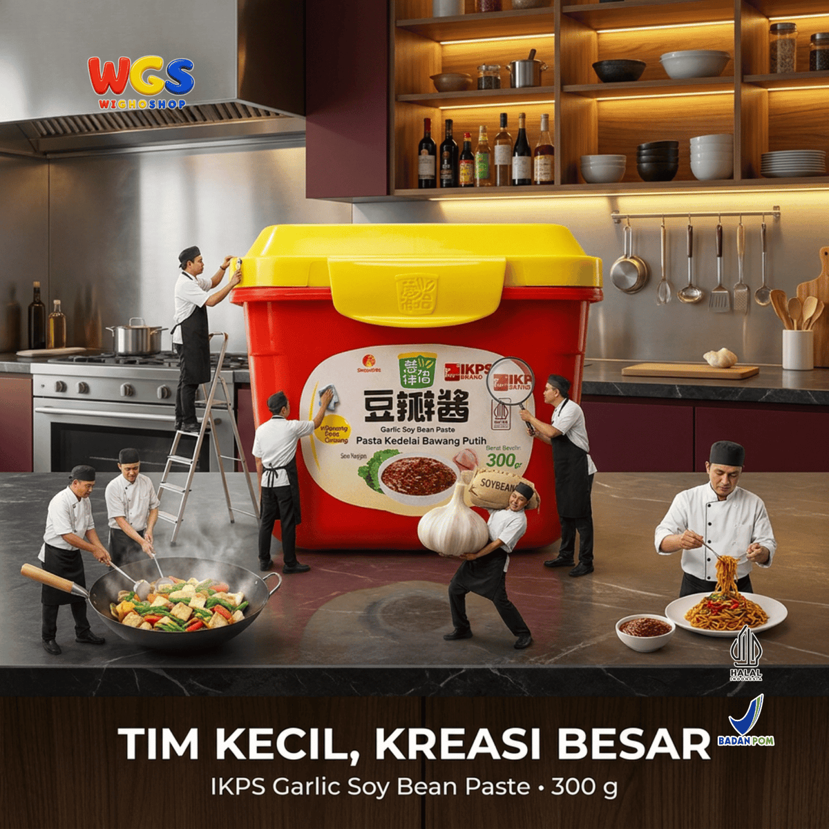 IKPS Pasta Kedelai Bawang Putih 300g - Garlic Soy Bean Paste Bumbu Tumis