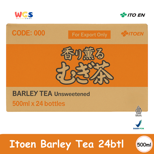 ITO EN Barley Tea Unsweetened 500mL x 24 – Mugicha Jepang Tanpa Gula, Segar & Halal