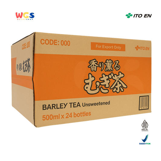 ITO EN Barley Tea Unsweetened 500mL x 24 – Mugicha Jepang Tanpa Gula, Segar & Halal
