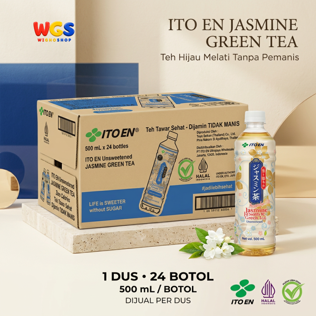 ITO EN Jasmine Green Tea Unsweetened 500mL x 24 – Japanese Jasmine Green Tea Without Sugar