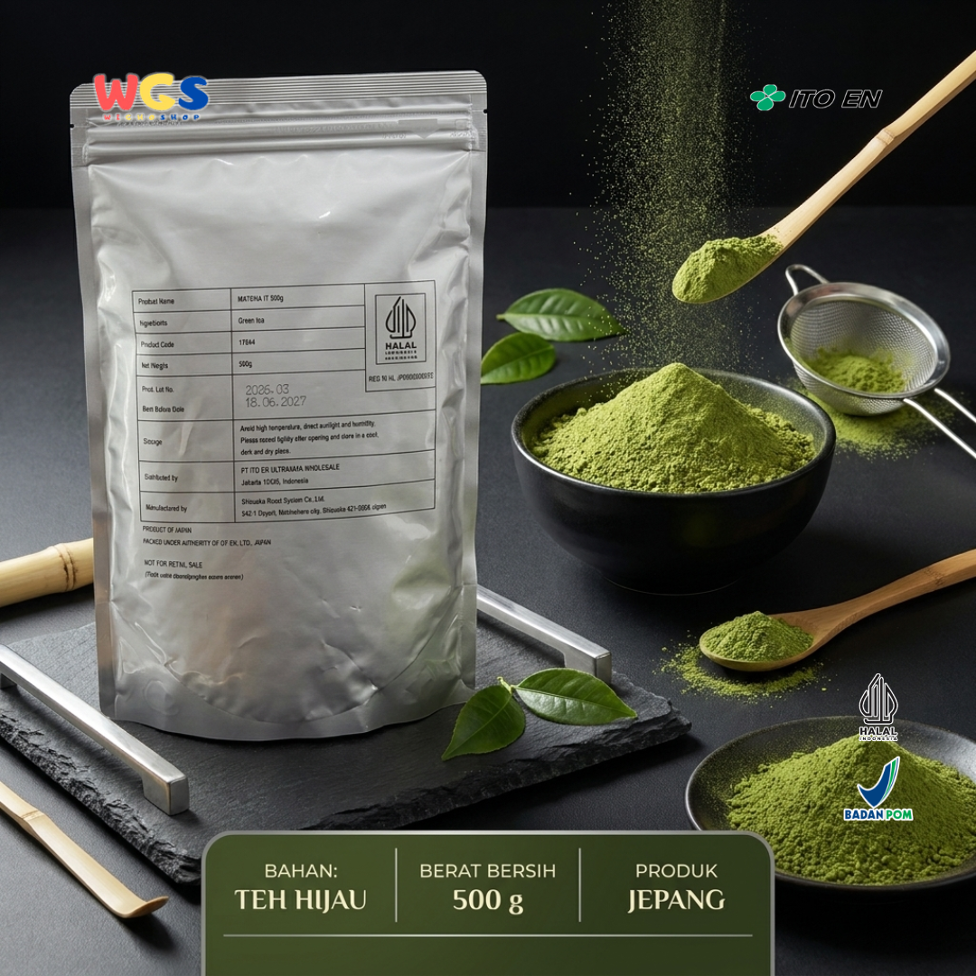 ITO EN Matcha IT 500g - Bubuk Matcha Murni Jepang untuk Matcha Latte Minuman Kafe Dessert Bakery Es Krim Halal