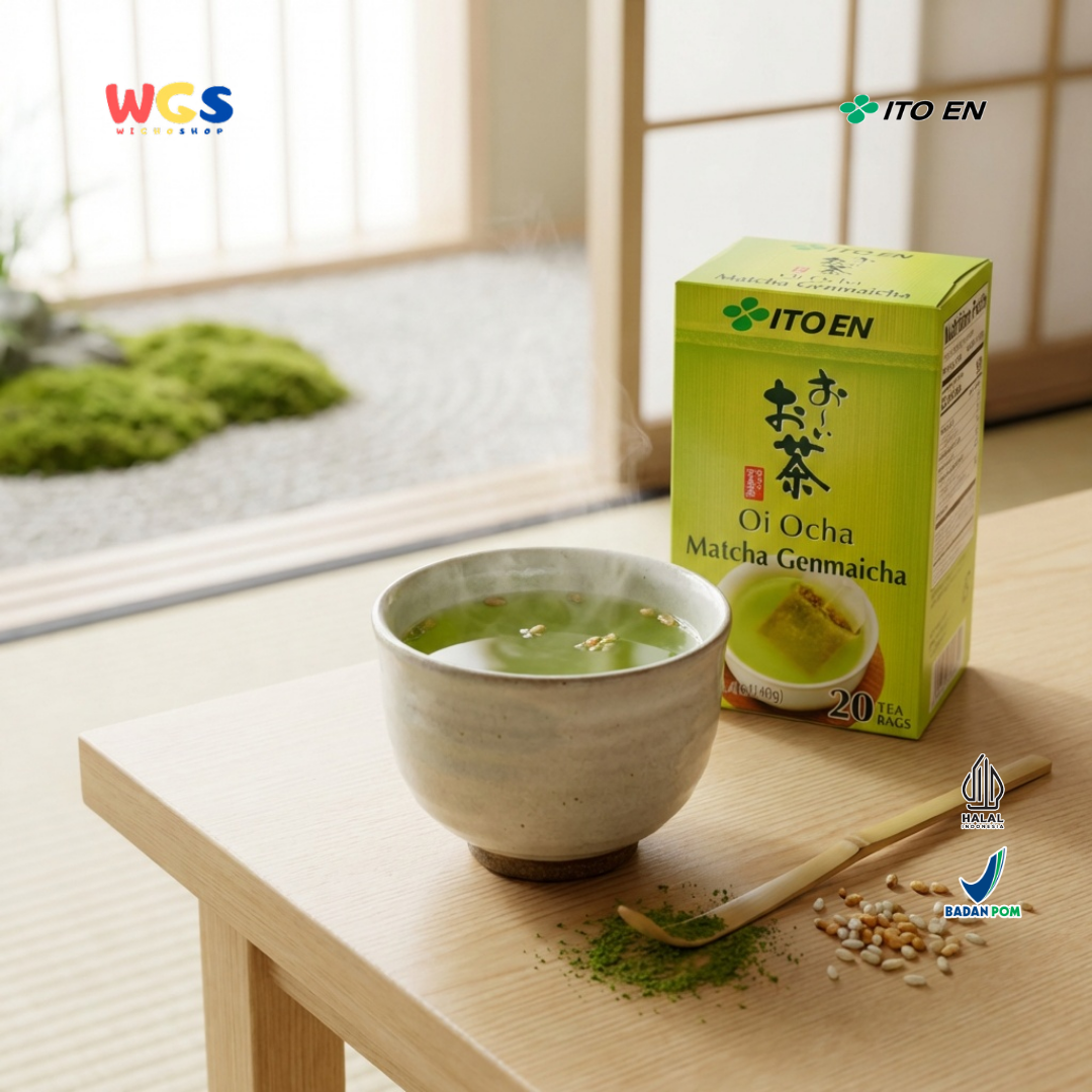 ITO EN Oi Ocha Matcha Genmaicha 40g (20 Tea Bags) - Teh Hijau Jepang dengan Roasted Rice